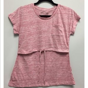 Latched Mama. Maternity t shirt. Pink. Small